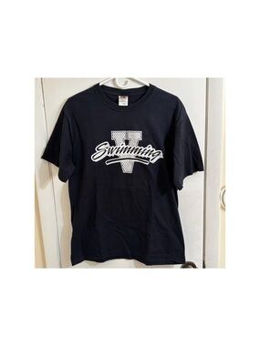 Men's Fruit of the Loom Lofteez Varsity Swimming T-Shirt L Black